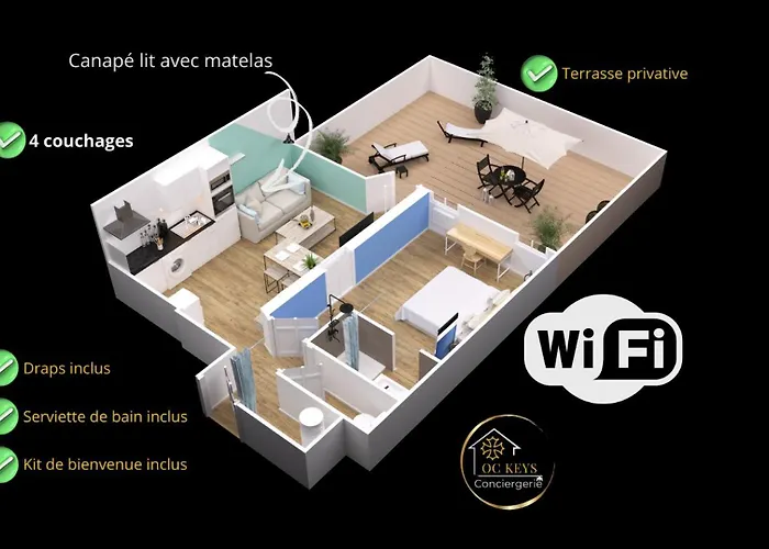 Au Soleil Levant*terrasse*local A Velo*oc Keys *